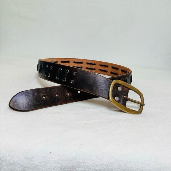 Jeff Galia Handmade Rock n Roll Leather Belt Black concert belt Distressed Belt main image 9